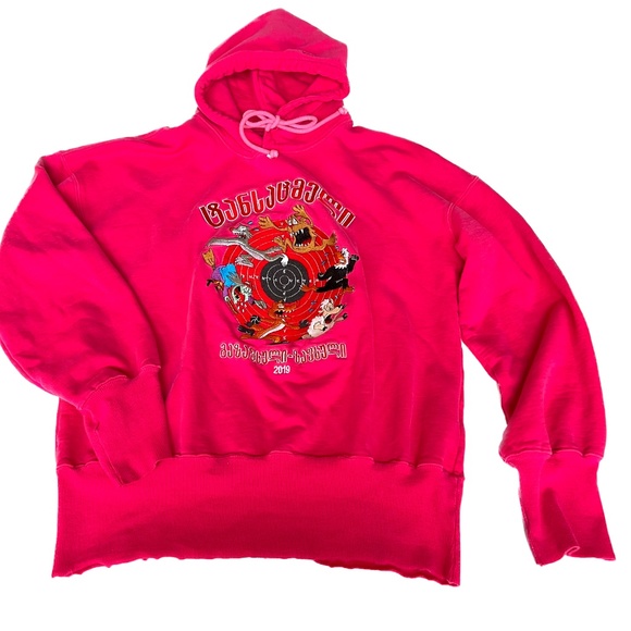 Vetements Pour Femme Tricots X Ete2019 Hoodie Pink Cartoons Sz L Demna Gvasalia - Picture 3 of 14